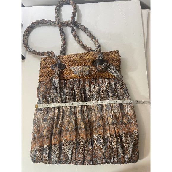 Cappelli Straworld Handbag Fabric Multi Colored Boho Purse - Picture 9 of 12